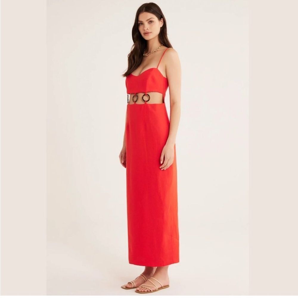 Rumer Bridget Ring Maxi‎ Linen Dress Med NWT